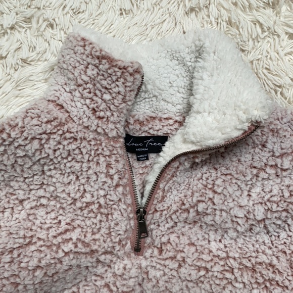 Love Tree 1/4 Zip Colorblock Sherpa ๐ Pink - Picture 4 of 13